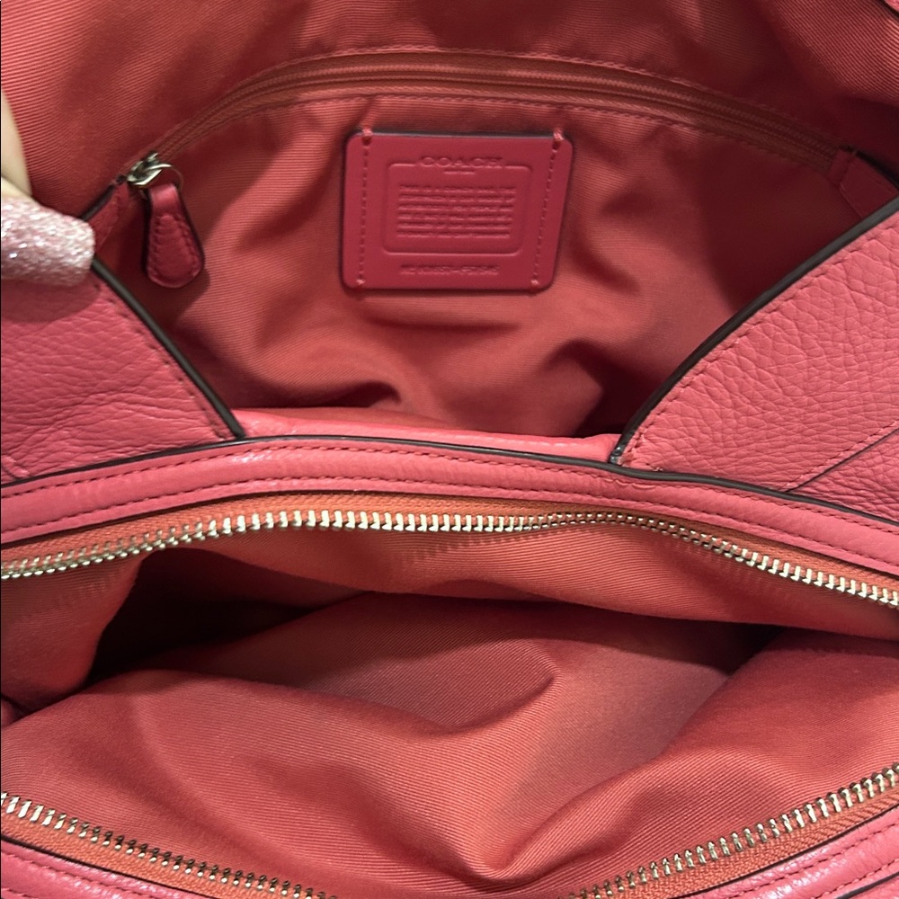 Coach Lexy Pebbled Leather Shoulder Bag in Strawberry Pink - Picture 5 of 13